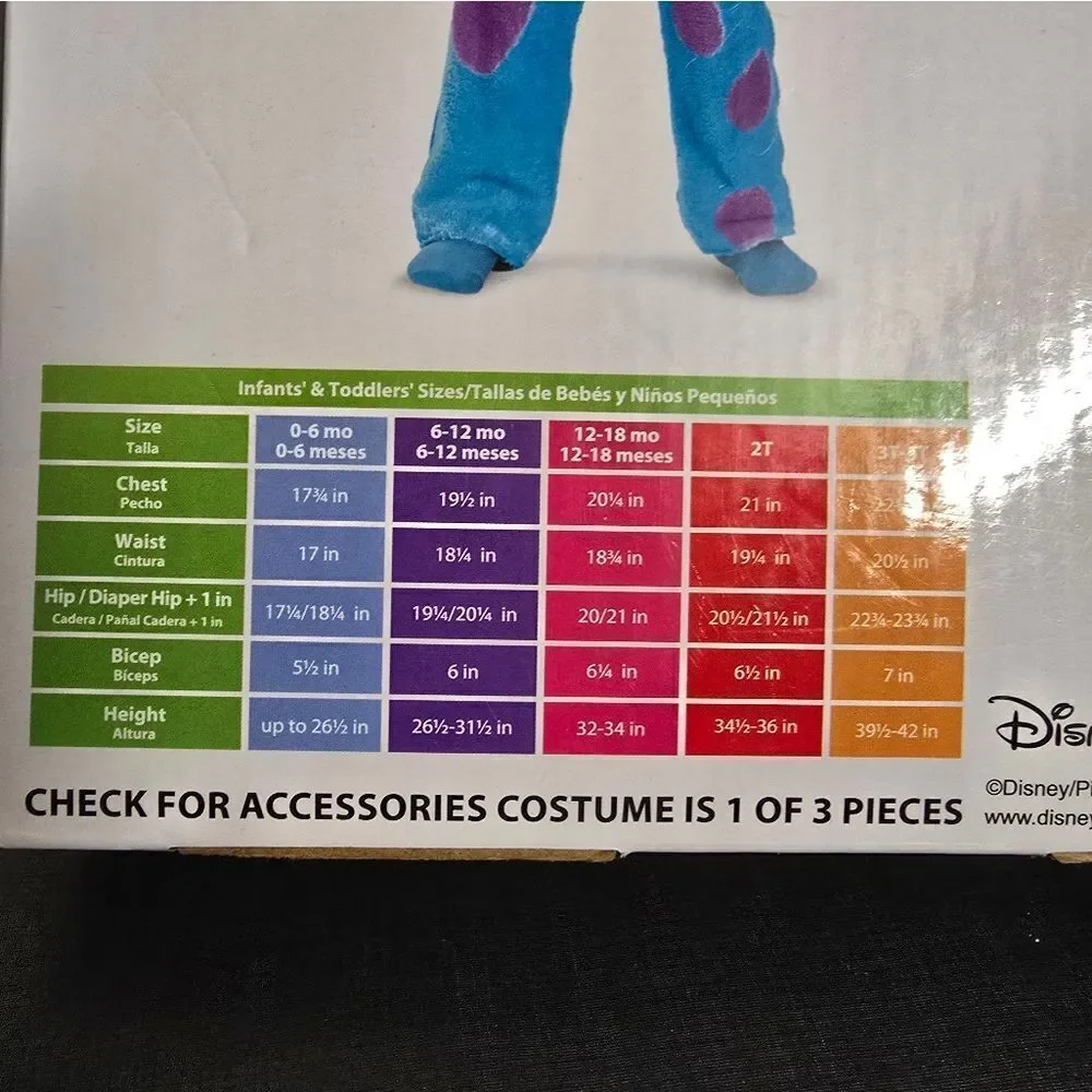 Nwt Kids Disney Pixar Monsters University Sulley Toddler Classic Costume